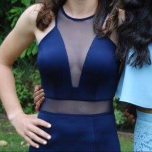 DARK BLUE mermaid style prom dress